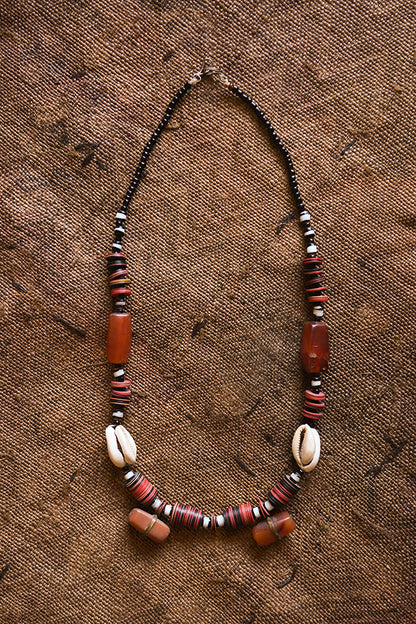 Handcrafted Art - Necklaces; Collection; Other African; Tribal Beads Cowrie Shell Necklace, African Jewelry Pendant