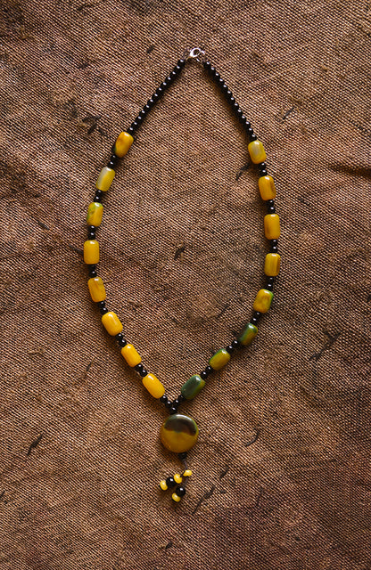 Handcrafted Art - Necklaces; Collection; Other African; Tribal African Necklace, Carnelian Beads Pendant