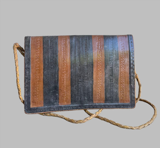 Handcrafted Bags ;Shoulder Leather Clutch Bag, Crafted Tribal African Pattern, Handbag