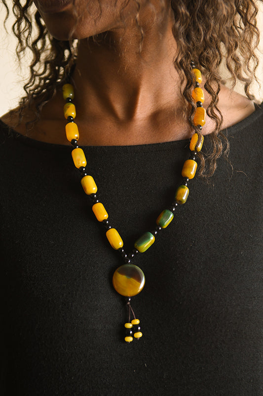 Handcrafted Art - Necklaces; Collection; Other African; Tribal African Necklace, Carnelian Beads Pendant