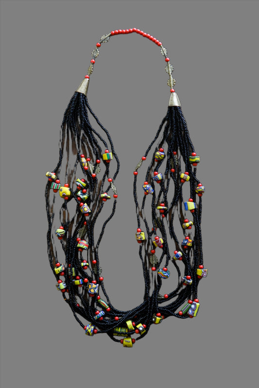 Tribal Necklaces - African Plural Art - African Art - Necklaces - Jewelry - Tribal Necklaces - African Plural Art - African Art - Necklaces - Jewelry - African Tribal Leather Necklace, Amber Pendant