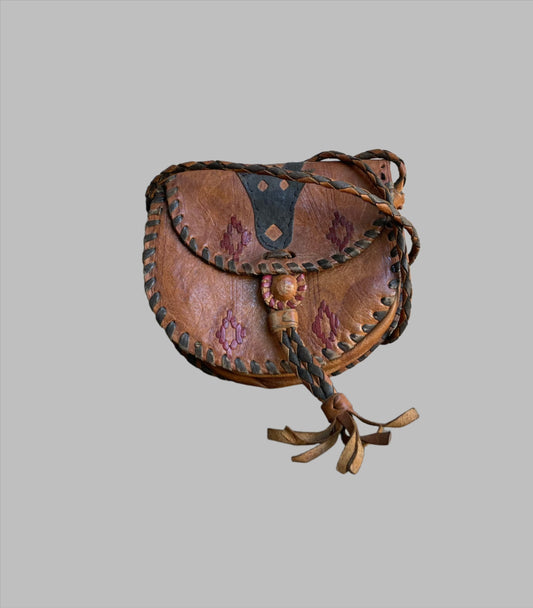 Handcrafted Bags;Tuareg Leather Shoulder Bag, Handcrafted African, Vintage Design