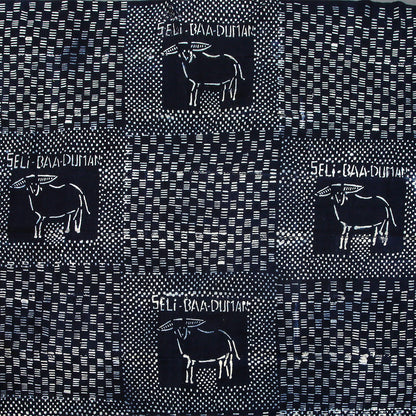Handcrafted Textiles;Woven Fabrics Of Jute Or Of Other Textile Bast Fibers;Vintage African Textile, Hand Spun Cotton Cloth, Resist Dyed Indigo Fabric