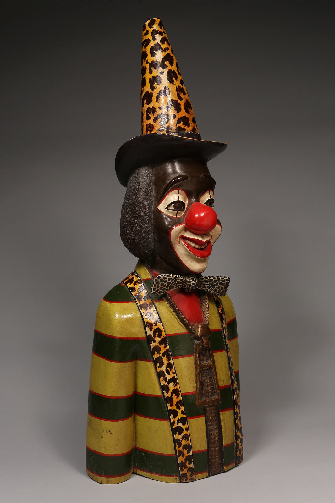 Handcrafted Sculptures and Statues;Collection; Other African; Decorative African Artwork, Clown Sculpture, Crafted Painted Wood