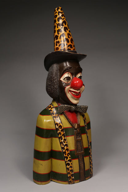 Handcrafted Sculptures and Statues;Collection; Other African; Decorative African Artwork, Clown Sculpture, Crafted Painted Wood