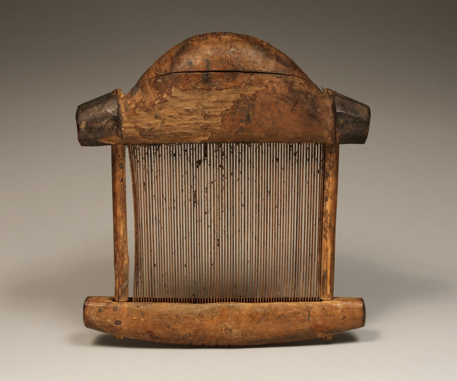 Tribal Objects; Artwork; Collection; Other African; African Weaving Loom, Carved Wood, Baule Tribe
