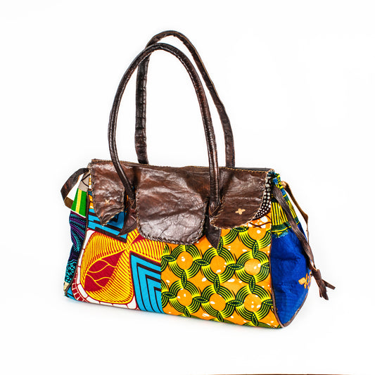 Vintage Bags Traditional Art Print Bag Leather Bags Handcrafted Art - Handbags Bags Accessories African Art