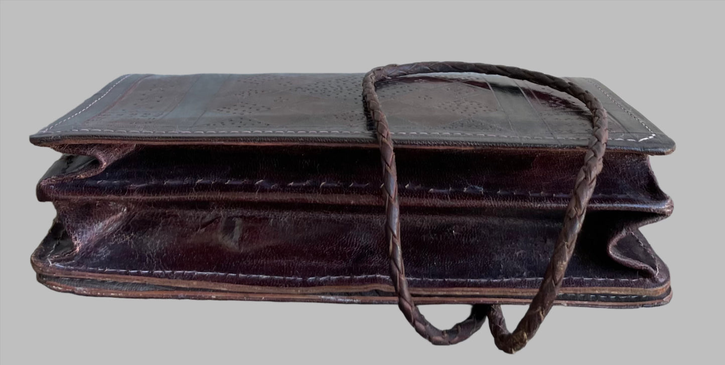 Handcrafted Bags - African Plural Art - Bags- African Art - Handbags - Wallets - Cases - Tuareg Leather Handbag, Fulani Clutch Bag, Handmade Vintage Style
