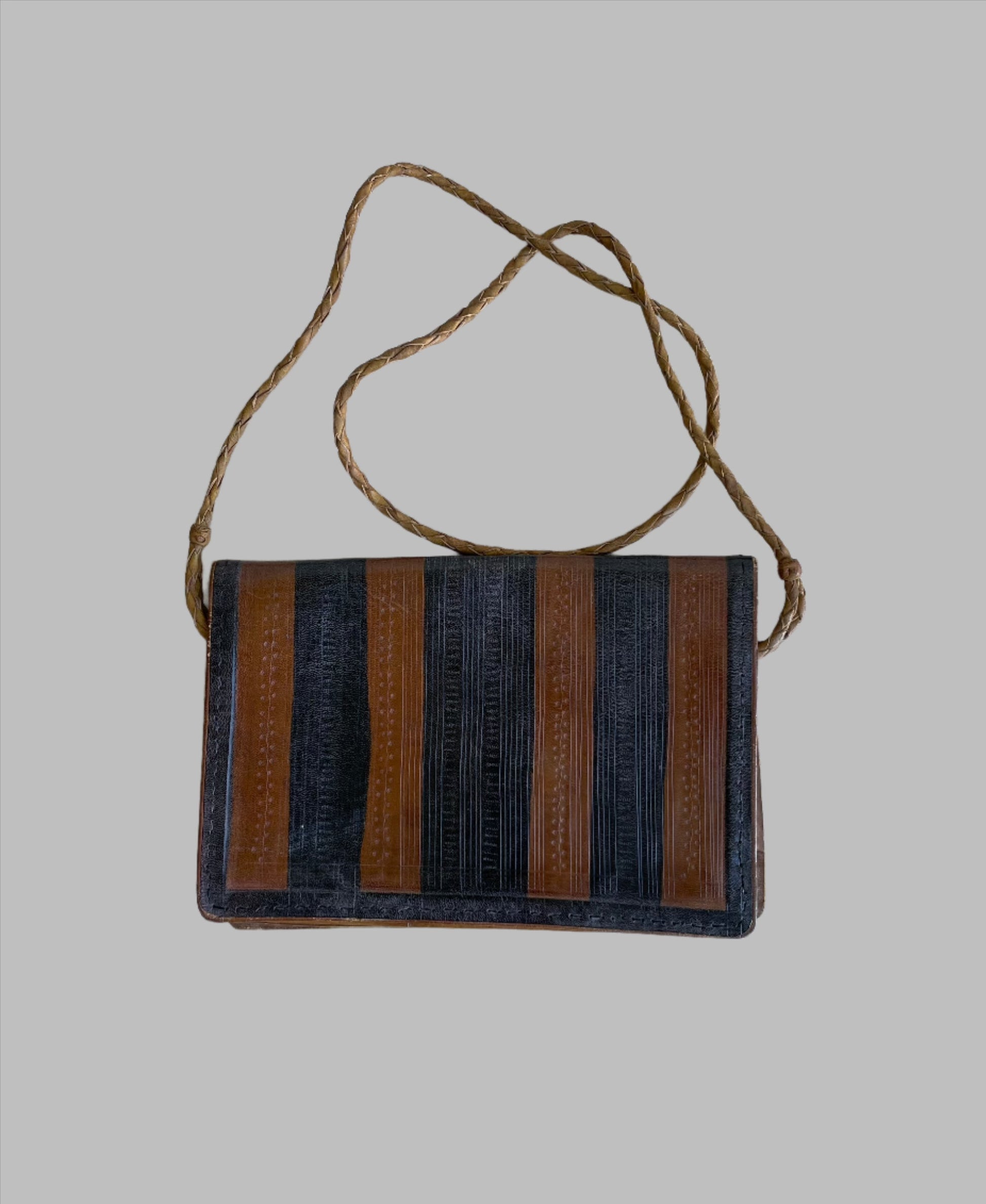 Handcrafted Bags - African Plural Art - Bags- African Art - Handbags - Wallets - Cases - Shoulder Leather Clutch Bag, Crafted Tribal African Pattern, Handbag