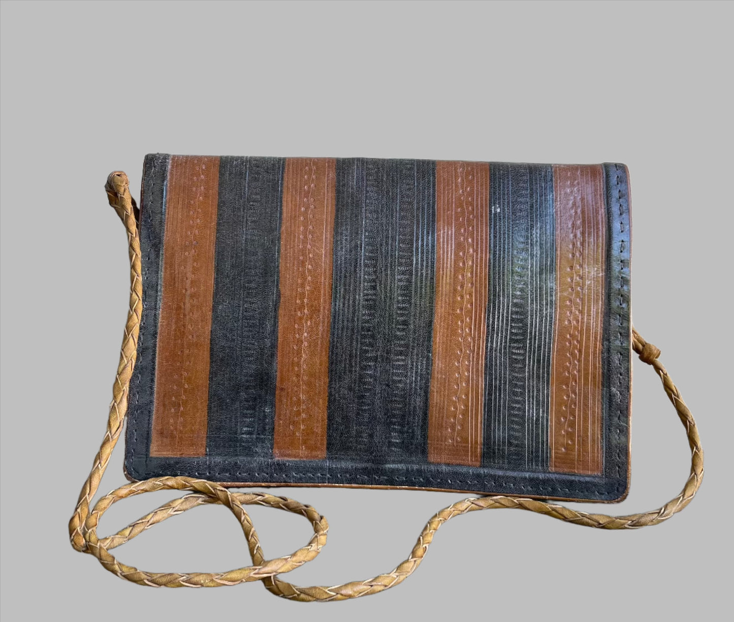 Handcrafted Bags - African Plural Art - Bags- African Art - Handbags - Wallets - Cases - Shoulder Leather Clutch Bag, Crafted Tribal African Pattern, Handbag