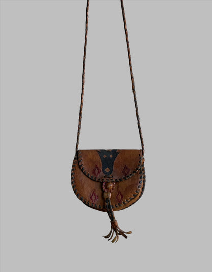 Handcrafted Bags - African Plural Art - Bags- African Art - Handbags - Wallets - Cases - Tuareg Leather Shoulder Bag, Handcrafted African, Vintage Design
