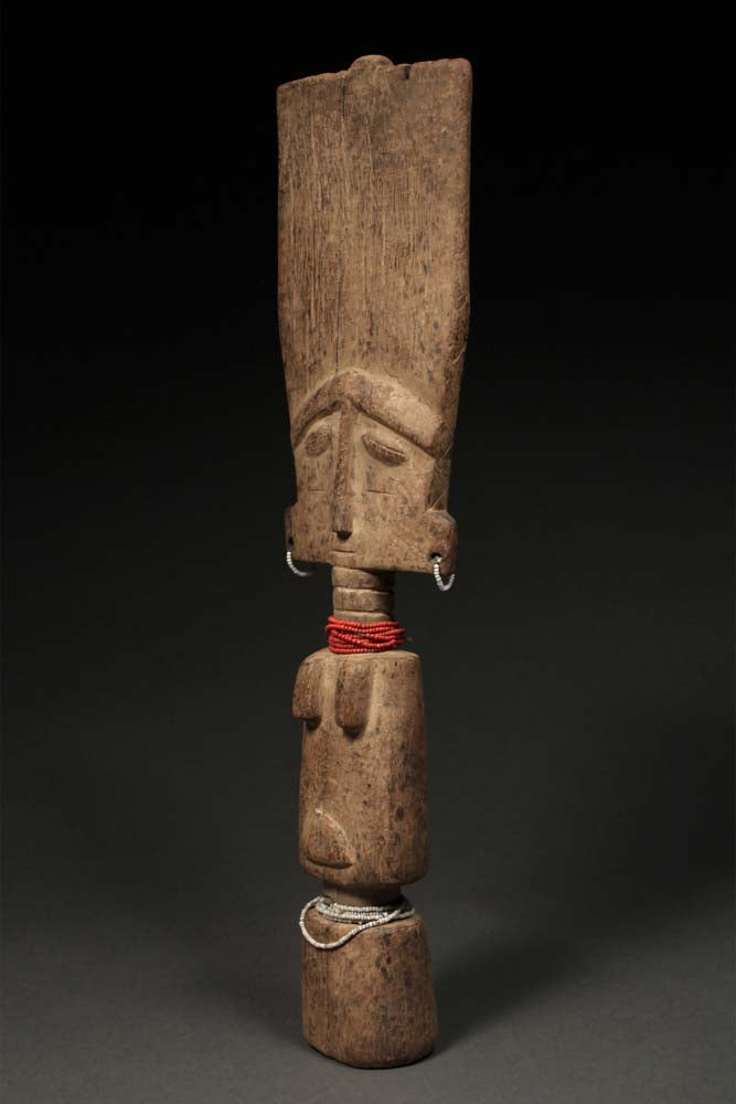Tribal Art Sculpture; Original sculpture, Wood material; Used;Traditional; Folk Art; Other African ; Collectors' Pieces and Pieces; Artwork Decor; Carved Wood, African Akuaba Fertility Doll, Ashanti Fante, Ghana