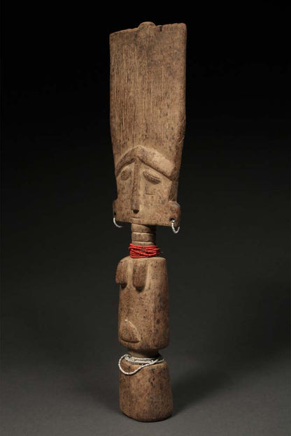 Tribal Art Sculpture; Original sculpture, Wood material; Used;Traditional; Folk Art; Other African ; Collectors' Pieces and Pieces; Artwork Decor; Carved Wood, African Akuaba Fertility Doll, Ashanti Fante, Ghana